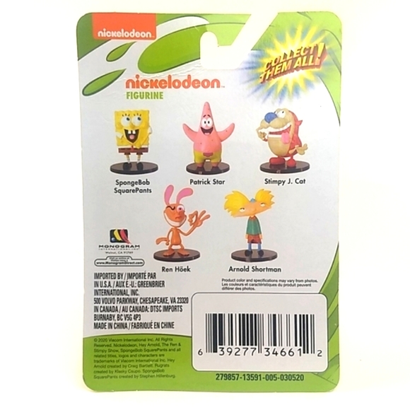 SpongeBob Nickelodeon Figurine on Factory Retail Card - Picture 4 of 6